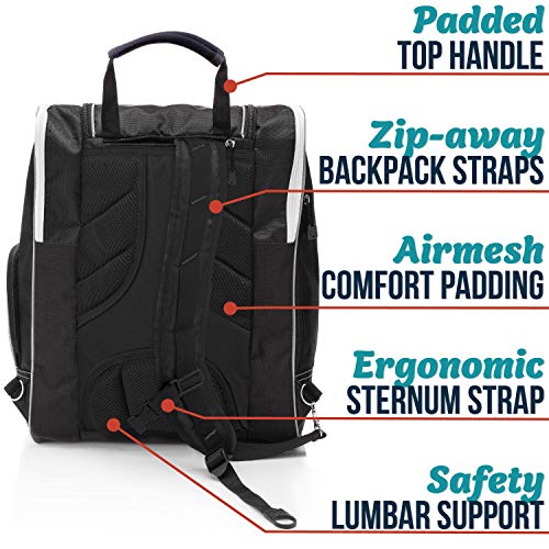 Athletico Ski Boot Bag – Skiing and Snowboarding Travel Luggage – Stores Gear Including Jacket, Helmet, Goggles, Gloves & Accessories – Venting and Grommets for Snow Drainage (Black) - Image 3