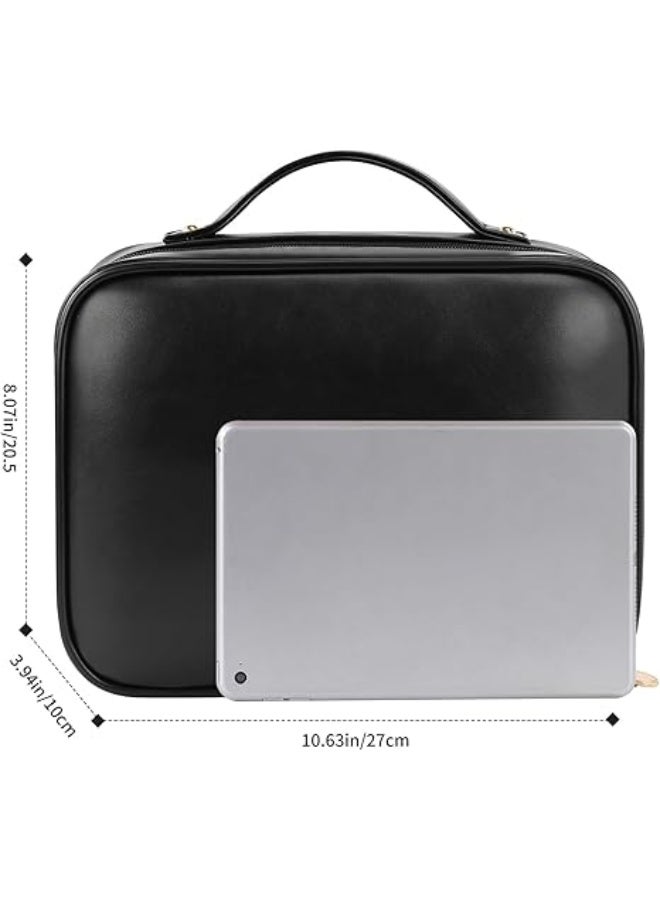 Arabest Travel Toiletry Bag for Women, Makeup Bag& Cases, Waterproof Makeup Organizer Cosmetic Bag with Compartments,Portable Make Up Bag for Travel Size Toiletries,Skincare,Brushes Set,Black - Image 2