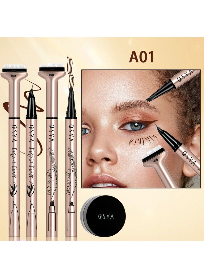 OSYA 4-In-1 Eyeliner & Eyebrow Pen & Lash Stamp Set - Image 2