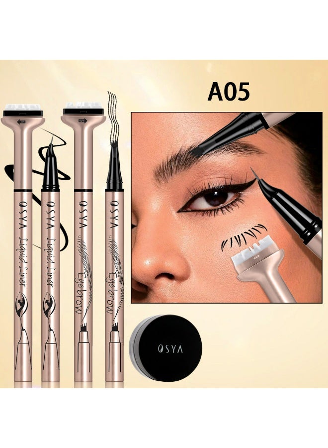 OSYA 4-In-1 Eyeliner & Eyebrow Pen & Lash Stamp Set - Image 3
