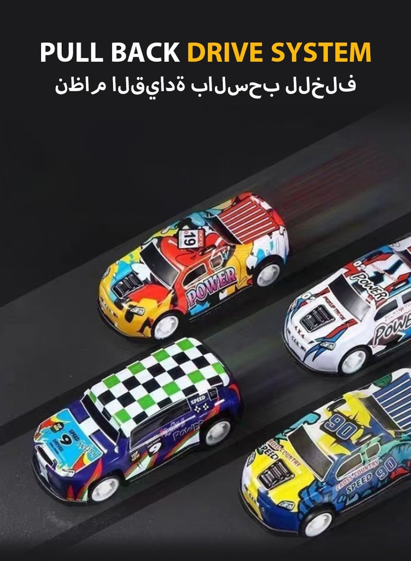 DPTER 30 Pcs Pull Back Toy Cars Set with Storage Box, Portable Racing Cars, Colorful Toy Car with Different Patterns, Made of Aluminum Alloy, Suitable for Boys and Girls of All Ages - Image 4