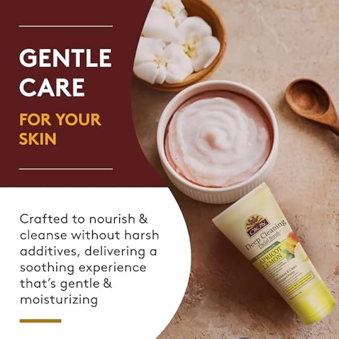 OKAY Oil Control Facial Scrub Exfoliator - Exfoliating Face Wash, Face Scrub for Women and Men, Moisturizing and Brightening, Leaves Skin Smooth and Clean, Paraben Free - Apricot Lemon, 6 oz (1 Pack) - Image 5