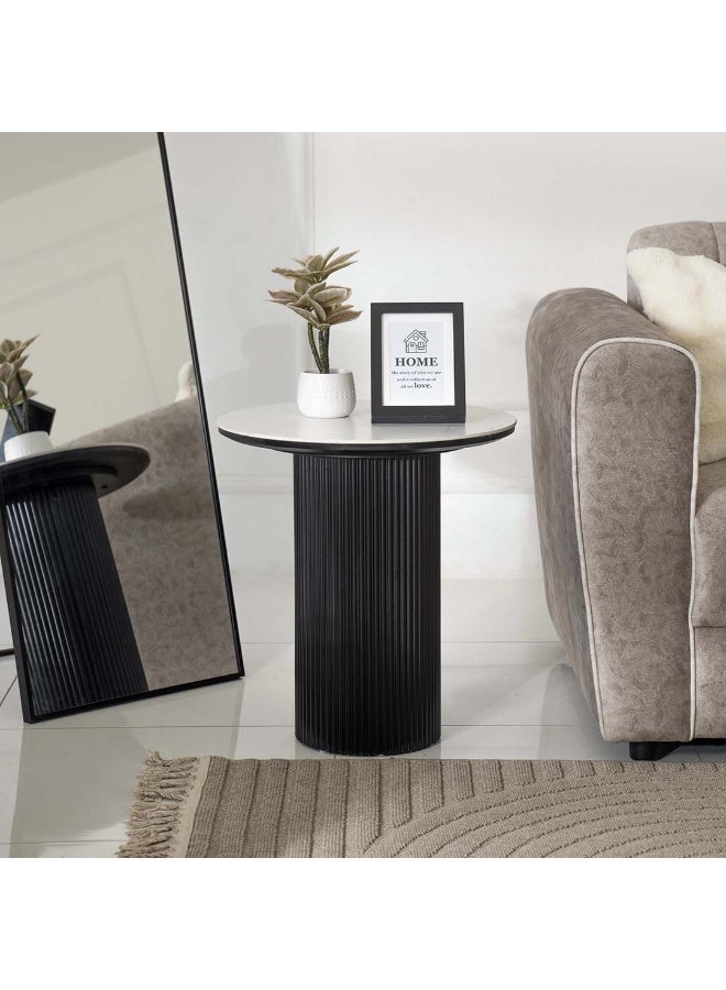 ROYAL FURNITURE Tasha End Table in Black and White - Image 1