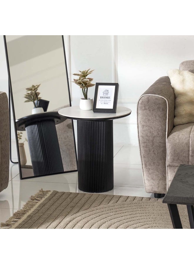 ROYAL FURNITURE Tasha End Table in Black and White - Image 2