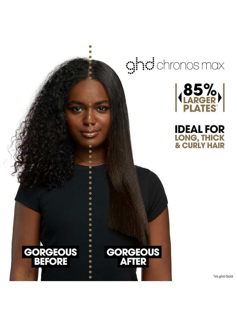 ghd ghd Chronos Max Styler  2 Wide Plate Flat Iron Hair Straightener  3X Faster Styling  More Shine Less Frizz  3X Straighter in One Stroke  Ideal for Long Thick  Curly Hair  Black  - Image 3