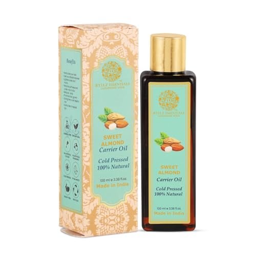 RYLLZ ESSENTIALS Sweet Almond Carrier Oil | For Hair Growth, Massage and Nourishment, Glowing Face and Skin | 100% Pure Badam Tail & Natural | Cold Pressed & Extra Virgin Oil | 100ml - Image 1