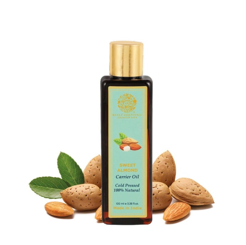 RYLLZ ESSENTIALS Sweet Almond Carrier Oil | For Hair Growth, Massage and Nourishment, Glowing Face and Skin | 100% Pure Badam Tail & Natural | Cold Pressed & Extra Virgin Oil | 100ml - Image 3