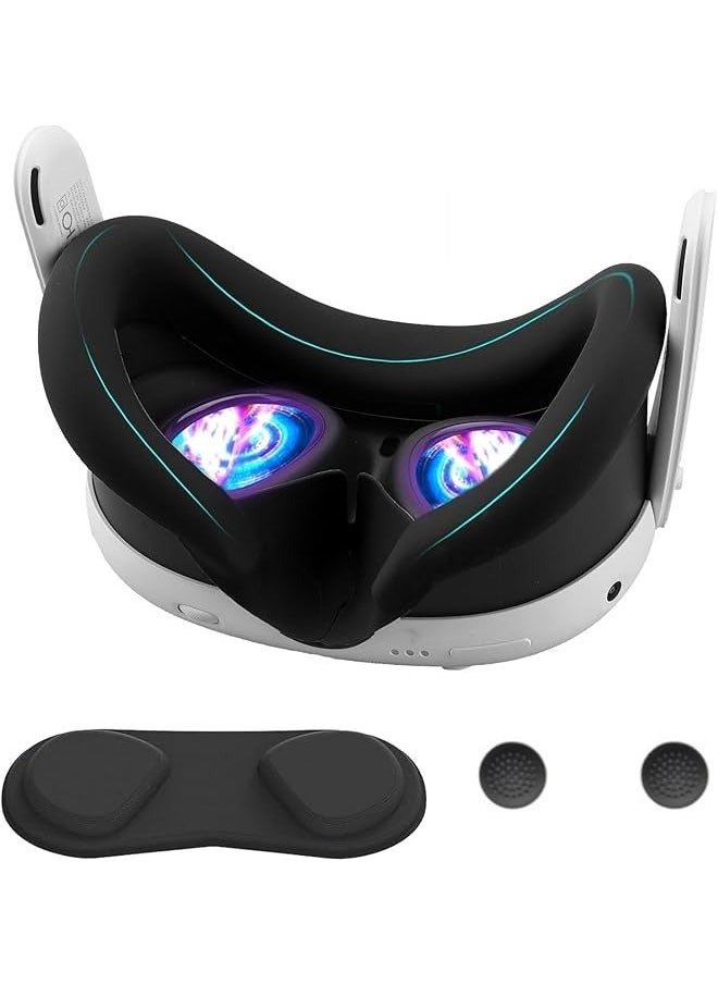 Raxoom Silicone Cover Compatible with  Quest 3 Accessories, VR Silicone Face Cover, VR Shell Cover,Touch Controller Grip Case (White)  - Image 5