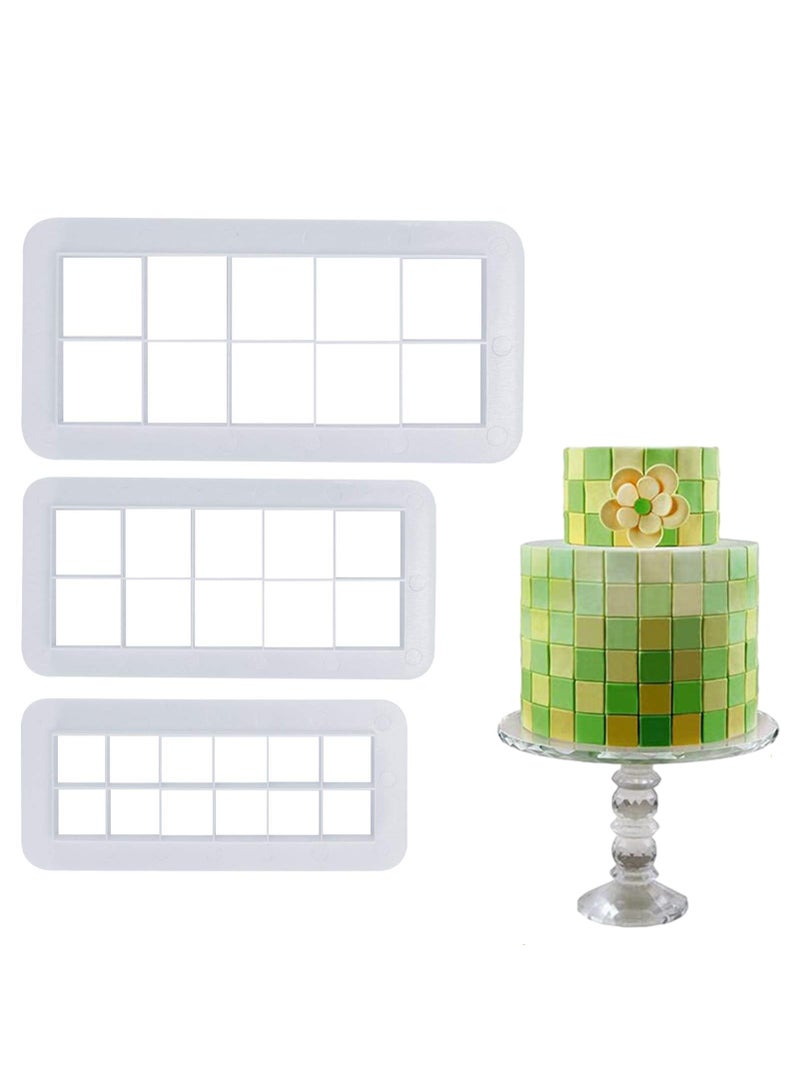 Sweet seven Square Cookie Cutter Set - 3 Sizes for Cake, Fondant, and Biscuits - Geometric Multicutter for Decorating - Easy Baking & Creativity - Image 1