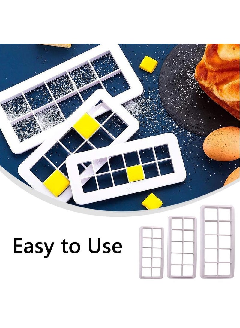 Sweet seven Square Cookie Cutter Set - 3 Sizes for Cake, Fondant, and Biscuits - Geometric Multicutter for Decorating - Easy Baking & Creativity - Image 3