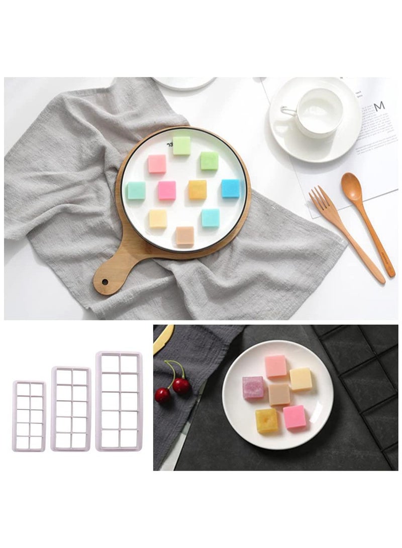 Sweet seven Square Cookie Cutter Set - 3 Sizes for Cake, Fondant, and Biscuits - Geometric Multicutter for Decorating - Easy Baking & Creativity - Image 5