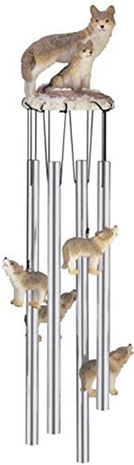 StealStreet StealStreet SSG41368 Round Top Wolf Family Wolves Garden Decoration Wind Chime 