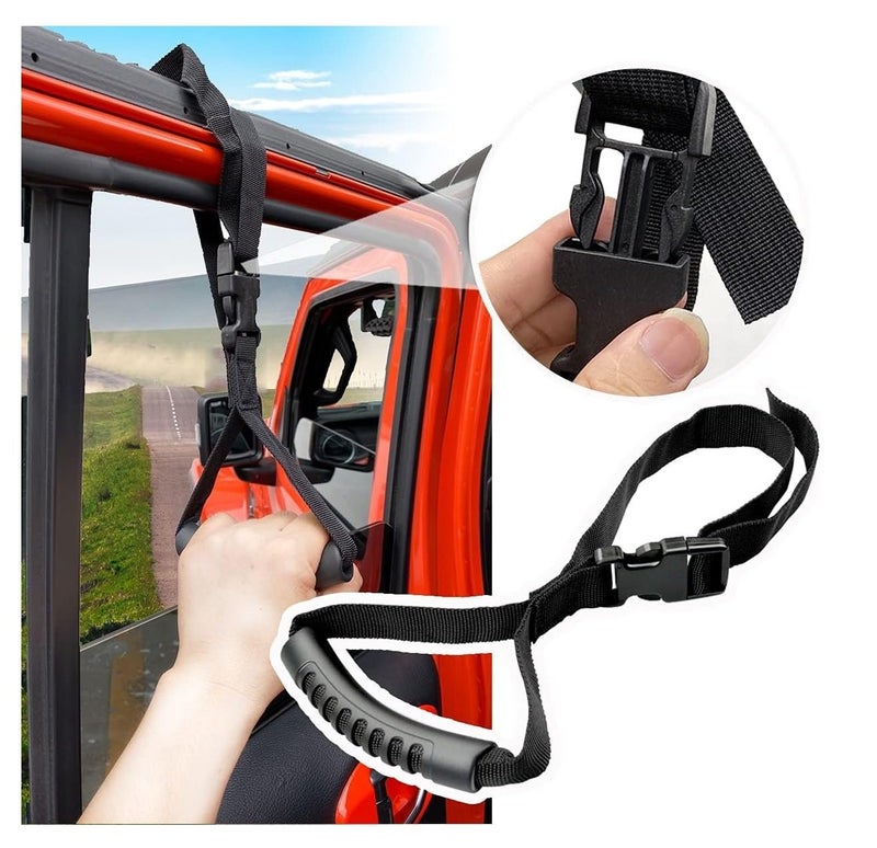 ALASKA Strap-it Adjustable Car Assist Support Handle | Standing Aid Safety Handlebar | Vehicle Support Grab Bar | Portable Nylon Grip Handlebar | Car Grab Handle - Black - Image 4