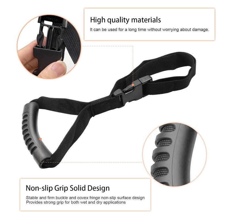 ALASKA Strap-it Adjustable Car Assist Support Handle | Standing Aid Safety Handlebar | Vehicle Support Grab Bar | Portable Nylon Grip Handlebar | Car Grab Handle - Black - Image 2