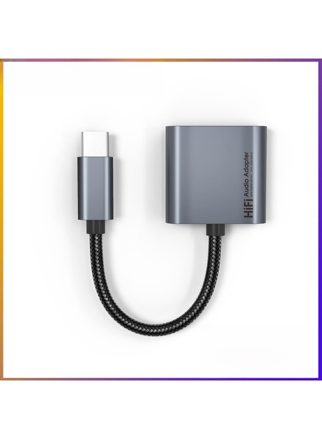 Top Type-c To Headset Dual-purpose Adapter Pd60w Fast Charging Suitable For Ipad Pro/air Digital Computer Accessories-Color:AG01_R2L60 【gray Straight Head】 【HIFI High-performance Live Model】】 - Image 1