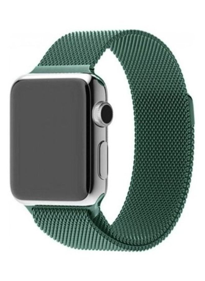Generic - Stainless Steel Milanese Loop Mesh Replacement Band 42/44/45mm for Apple Watch Pine Green - Image 1