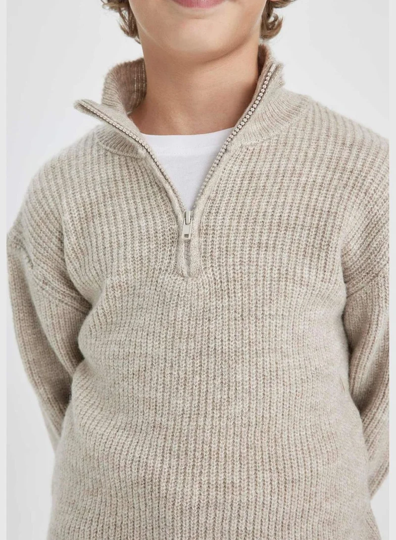 DeFacto Boy Half Zip Long Sleeve Tricot Pullover