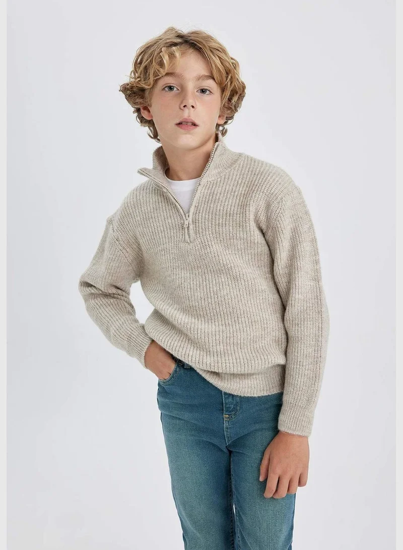 DeFacto Boy Half Zip Long Sleeve Tricot Pullover