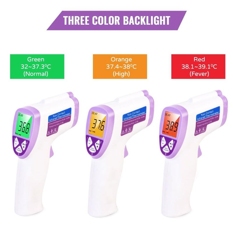 MCP YI-400 Forehead Non-Contact Infrared Thermometer for Kids, Adults, and Baby Support with Digital Instant Read, Fever, Alarm, Memory Function, and Large LED Display (JA-11A) - Image 3