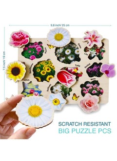 quokka Wooden Puzzles For Toddlers 13 By Quokka 3X Set Montessori Toys Puzzles For Kids Ages 24 Wood Educational Baby Game 1218 Months Gift Learning Mushrooms Flowers Leaves For Boy & Girl 35  - Image 4