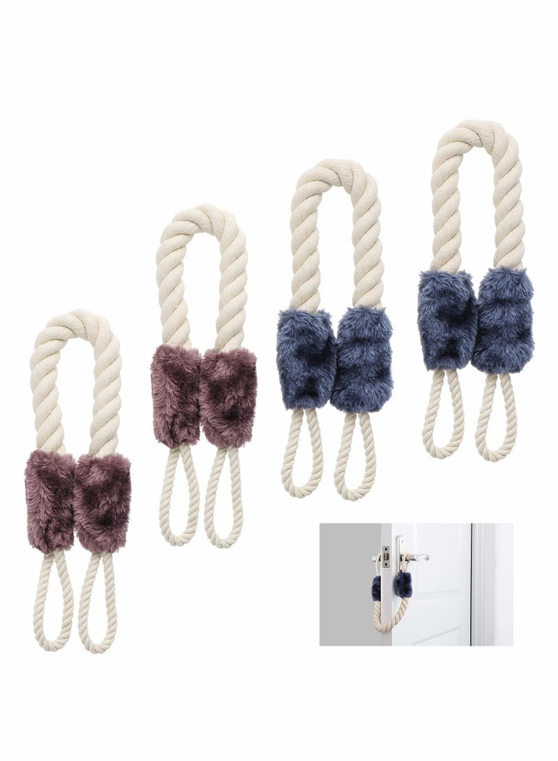 Excefore Door Stop Stopper Rope Anti-Crash Door Handles Rope Anti-Collision Baby Safety Finger Pinch Guard Protectors 4 Pcs - Image 2