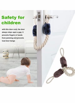 Excefore Door Stop Stopper Rope Anti-Crash Door Handles Rope Anti-Collision Baby Safety Finger Pinch Guard Protectors 4 Pcs  - Image 3