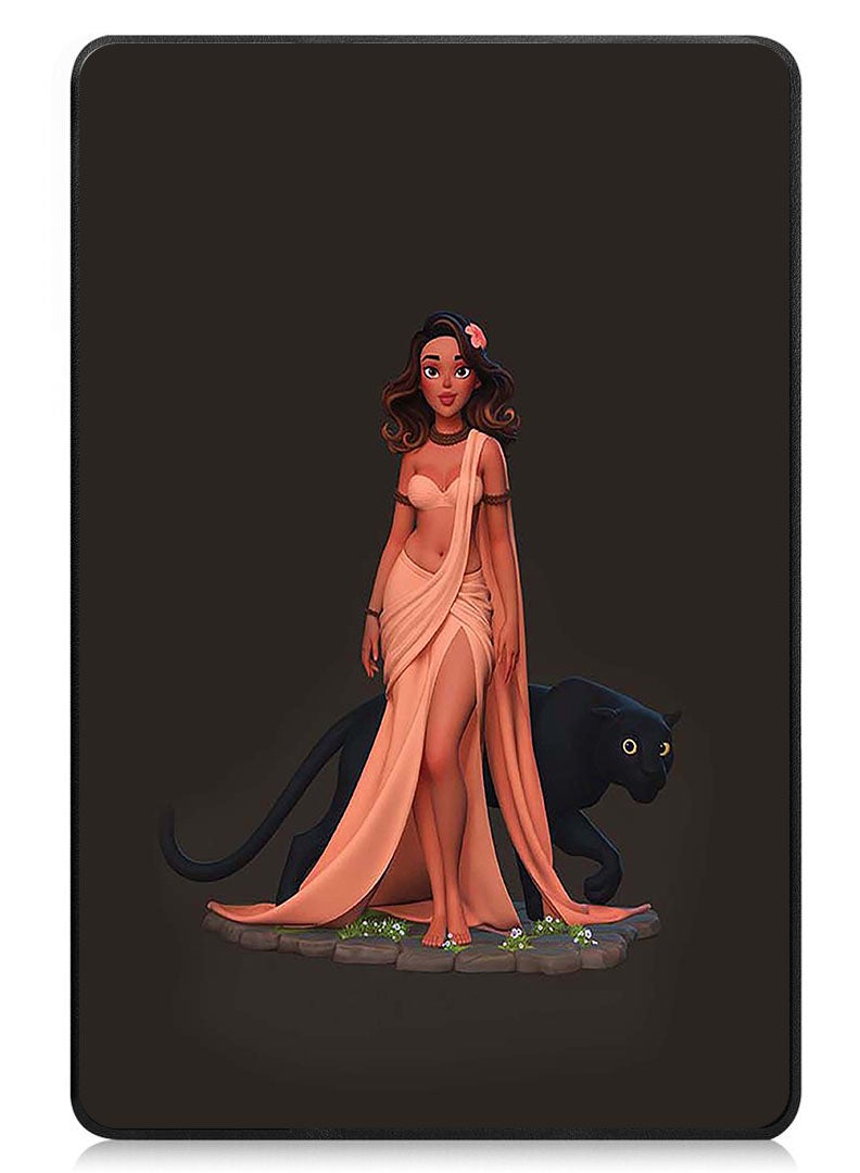 Theodor Protective Flip Case For Apple iPad Air 13 (2024) With Trifold Stand Auto Wake Sleep Shockproof Cover Princess with Cheetah - Image 1