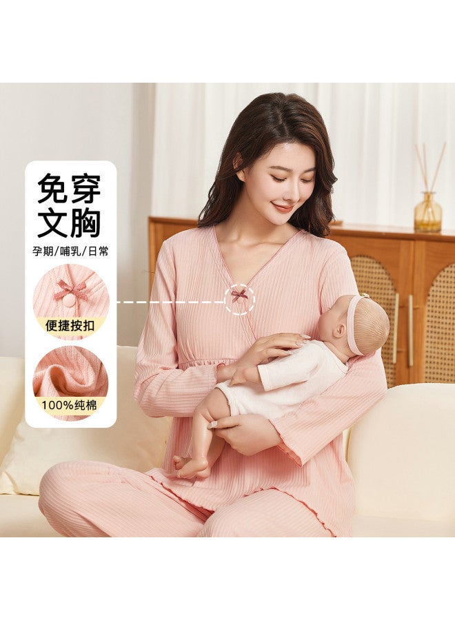 Fenton pure Cotton Nursing Pajama Set With Snap Buttons For Postpartum & Home Wear - Image 2