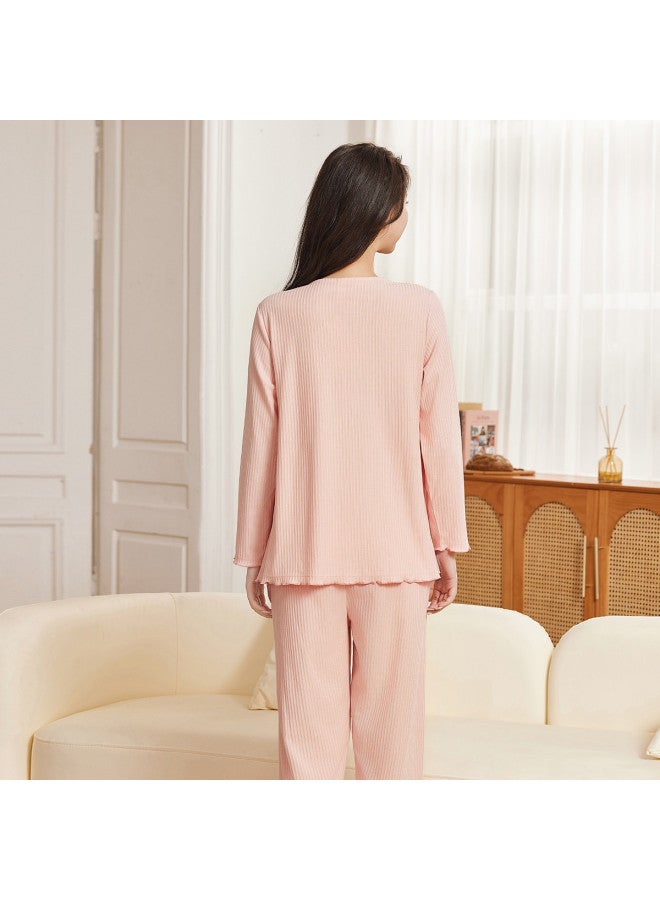 Fenton pure Cotton Nursing Pajama Set With Snap Buttons For Postpartum & Home Wear - Image 3