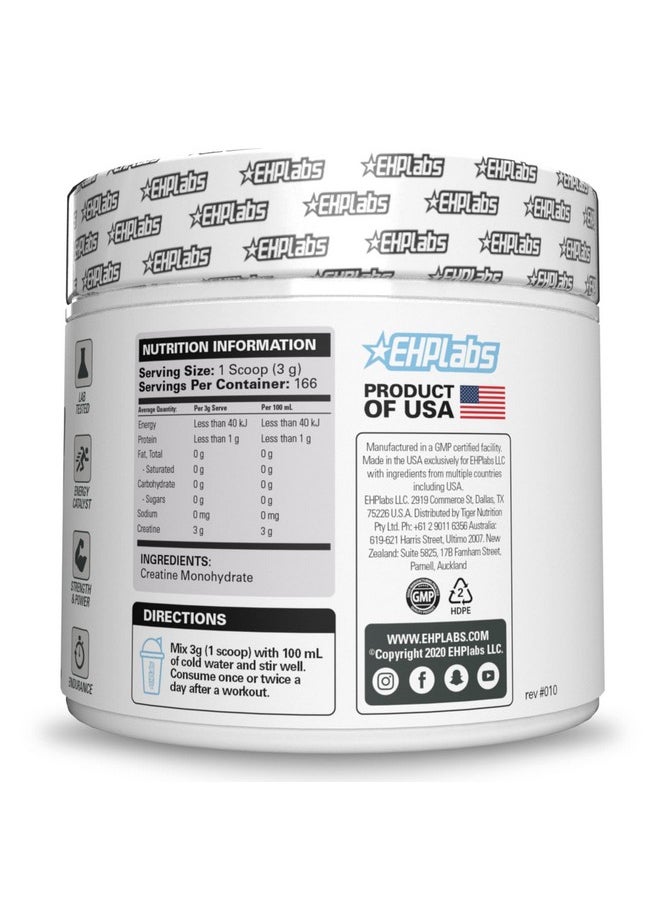 Ehplabs Crea8 Creatine Monohydrate Powder Creatine Powder For Building Lean Muscle Mass Improves Strength & Power Supports Brain Health 100 Servings (500G)