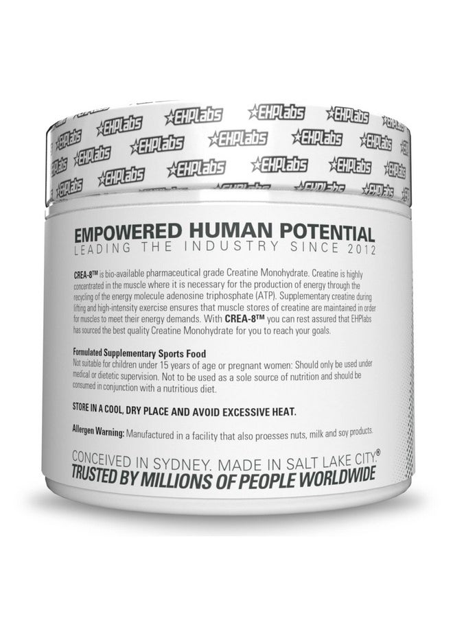 Ehplabs Crea8 Creatine Monohydrate Powder Creatine Powder For Building Lean Muscle Mass Improves Strength & Power Supports Brain Health 100 Servings (500G)