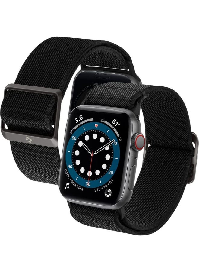 NIBEMINENT Lite Fit Band for Apple Watch 10 (46mm), 49mm, Series 9 /8 /7 45mm, Series 6/SE2/SE/5/4 44mm and Series 3/2/1  /42mm Nylon Solo Loop - Black  - Image 1