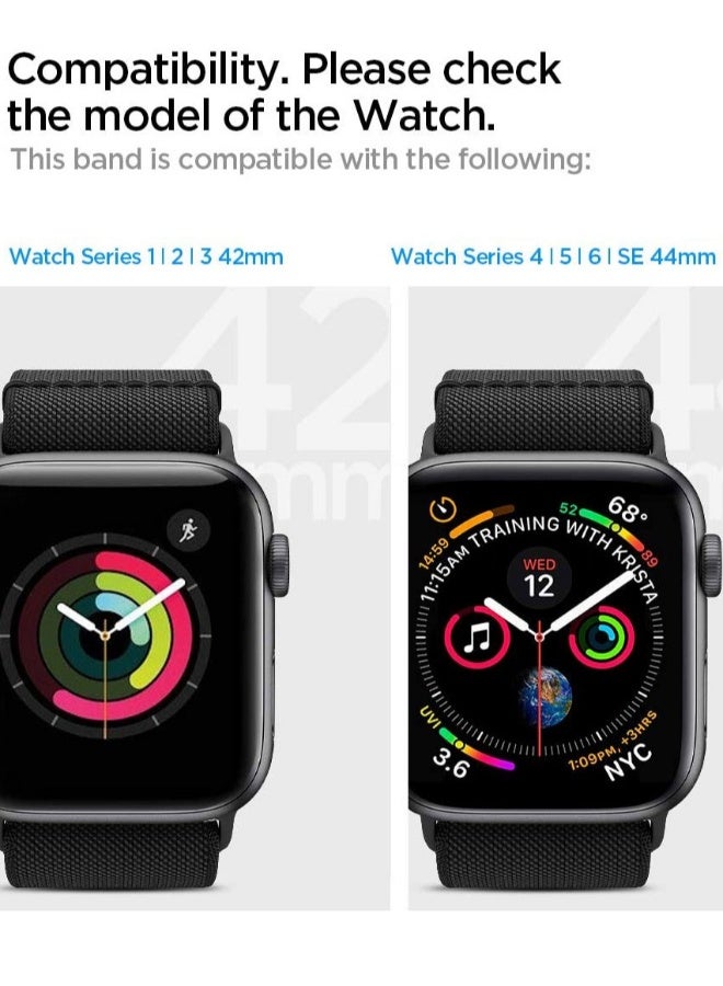NIBEMINENT Lite Fit Band for Apple Watch 10 (46mm), 49mm, Series 9 /8 /7 45mm, Series 6/SE2/SE/5/4 44mm and Series 3/2/1  /42mm Nylon Solo Loop - Black  - Image 3
