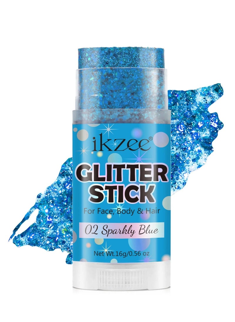 IKZEE Body Glitter Gel Stick for Women & Girls Easy to Apply & Remove Festival Glitter Liquid Eyeshadow Mermaid Sequins Chunky Glitter Gel Cosmetic for Body Face Hair Nails Makeup No.02  - Image 1