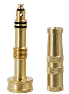 SYOSI رأس خرطوم نحاسي صلب، رأس خرطوم ماء قابل للتعديل 3/4"، عبوة 2 رأس خرطوم حديقة نحاسي بحجم 4" مع 10 وسادات مطاطية، لري الزهور، العشب، تنظيف الأرض، السيارة  - Image 3