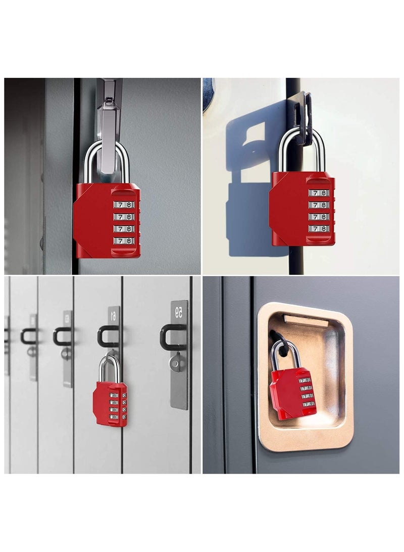 NNEWVANTE Combination Padlock Locker Lock, Waterproof Heavy Duty Combination Padlock, Outdoor For School Gym Lockers, Luggage, Gates, Suitcases, Bicycles, Tool Boxes - 2 Piece Set(Red) - Image 5
