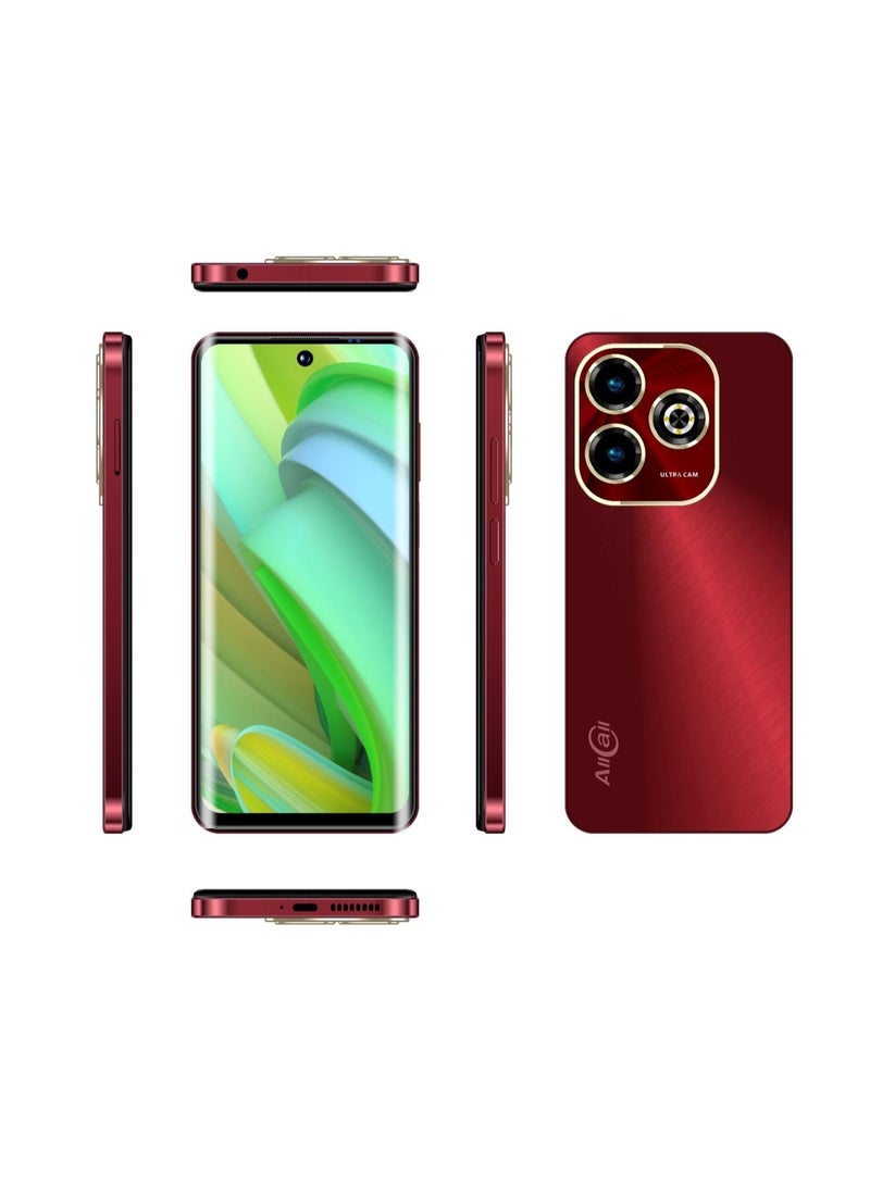 أول كول AllCall HERO 60C - ذاكرة الوصول العشوائي: (2+10) 12 جيجابايت + ذاكرة القراءة فقط: 64 جيجابايت، شاشة 6.8 بوصة 720*1640 IPS HD+، بطارية 5160 مللي أمبير، أحمر كلاريت