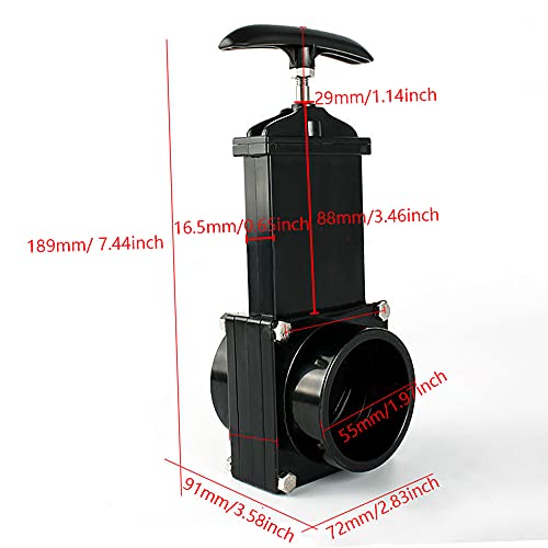 MACHSWON For Outdoor Accessories black Dump Waste Sewer ABS Valve 50mm/1.97inch RV Drain Valve waste valve for Caravan Trailer - Image 5