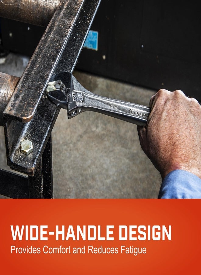 كريسنت مفتاح ربط كريسنت قابل للتعديل، مقاس 10 بوصات، معبأ في صندوق، مفاتيح ميكانيكية وسباكة، مع نقش أكبر وفك سداسي، مطلي بالكروم لمقاومة الصدأ والتآكل، يقلل من التعب والإجهاد، أداة يدوية ميكانيكية، AC210BK - Image 4