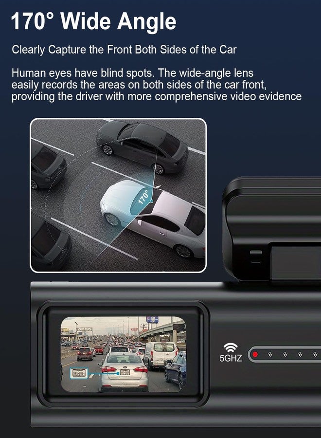 YKT 2K Car Dash Camera, Mini Dashcam Front Camera WiFi Dash Cam Front 1440P with 32GB Card, App Control, 24H Parking Monitor, Loop Recording, Night Vision, 170° WDR Support 128GB (H31) - Image 4