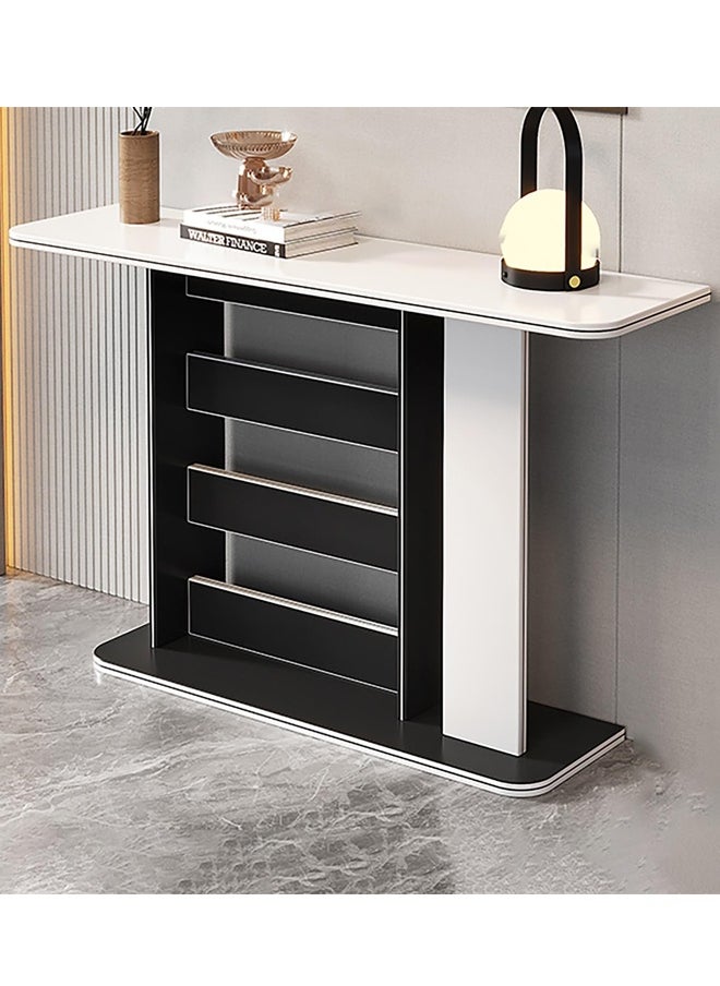 Generic Console Table, Entryway Table for Storage and Decoration, Narrow Wood Accent Tables with Storage Shelves, Narrow Sofa Table Behind The Couch, for Hallway, Living Room, Entrance(Black,47.2"/120cm)  - Image 1