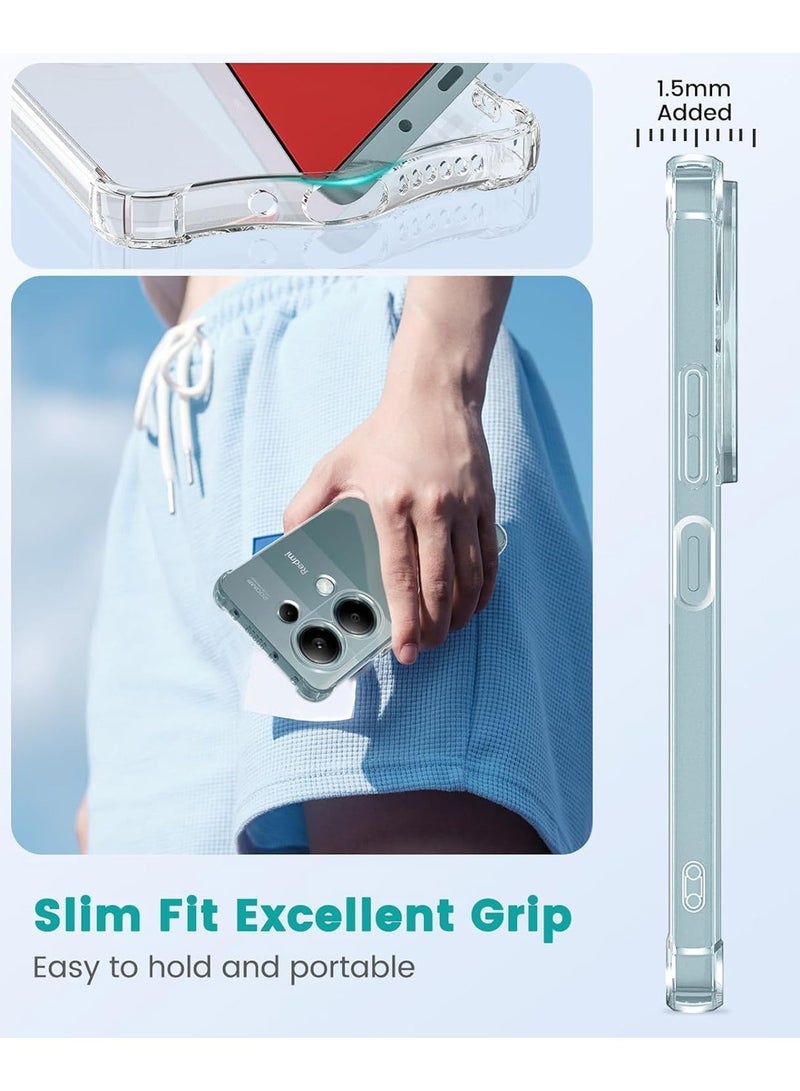 Techie Xiaomi Redmi note 13 Pro 4G / Poco M6 Pro 4G Case - TPU Bumper Corner Transparent Back Cover Case with Camera Lens Protection For Xiaomi Redmi note 13 Pro 4G / Poco M6 Pro 4G - Clear - Image 4