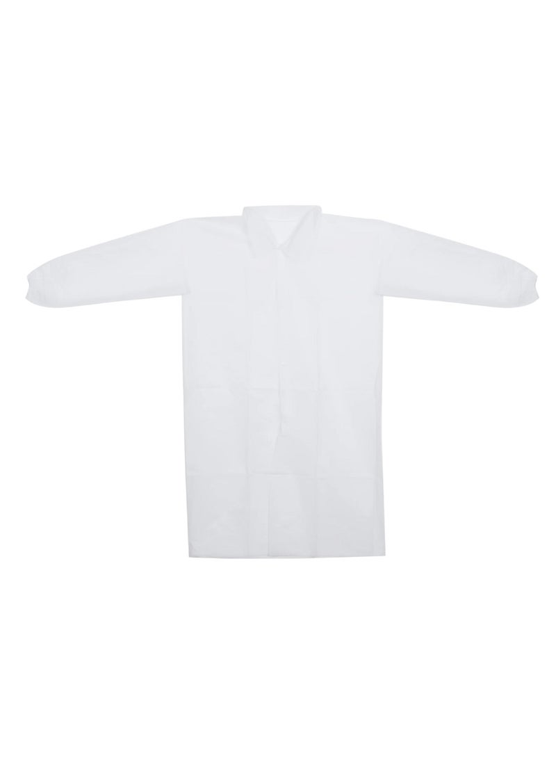 YASHTECH YASHTECH, Non-Woven Visitor Coat, White, Free Size, Suitable for HORECA and Healthcare Sectors, Pack of 50 Pcs 