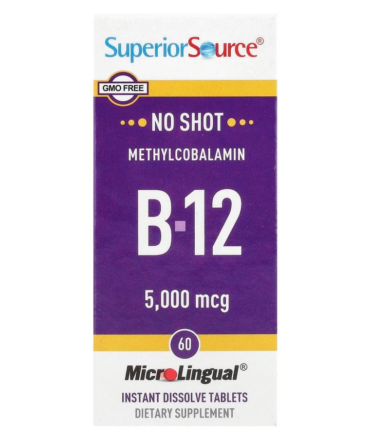 Superior Source Methylcobalamin B-12 5000 mcg 60 MicroLingual® Instant Dissolve Tablets