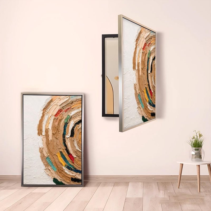 ماركتنا لوحة كانفس لتغطية طبلون الكهرباء بتصميم تجريدي بمقاس 60×90 سم وبرواز مجوف - Image 1