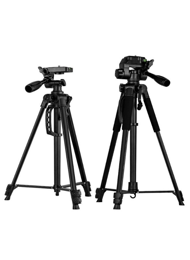 1.4M Black Iron Bluetooth Tripod, Universal for Phone and Camera, 10m Remote Control, Ideal for Live Streaming and Photography, Adjustable Height for Outdoor and Indoor Use