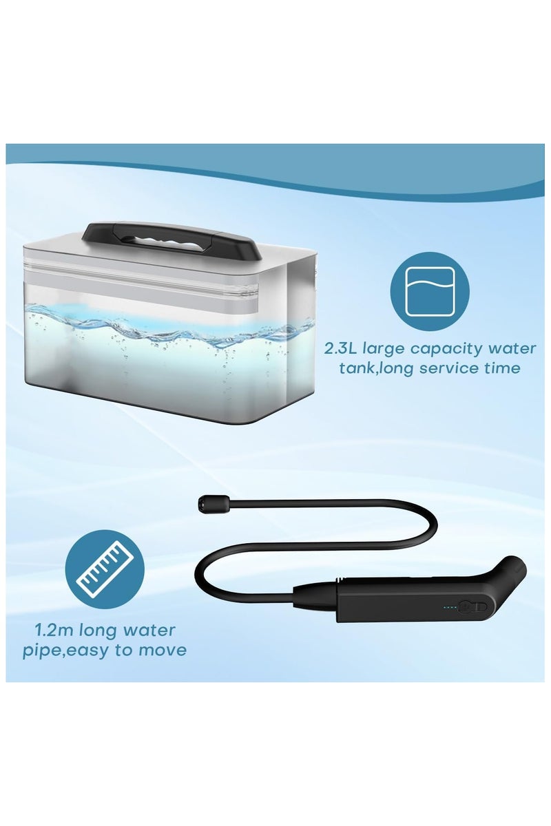 NYVIO Portable Rechargeable Travel Bidet Shattaf – 2.3L Large Water Tank, 2-Speed Flow Control, 1.2M Flexible Hose & Carry Bag – Ideal for Camping, Outdoor, Travel & Personal Hygiene (Black) - Image 2