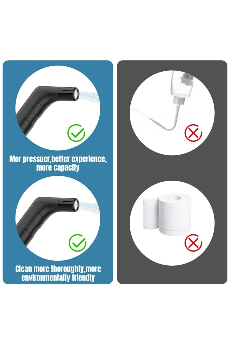 NYVIO Portable Rechargeable Travel Bidet Shattaf – 2.3L Large Water Tank, 2-Speed Flow Control, 1.2M Flexible Hose & Carry Bag – Ideal for Camping, Outdoor, Travel & Personal Hygiene (Black) - Image 4