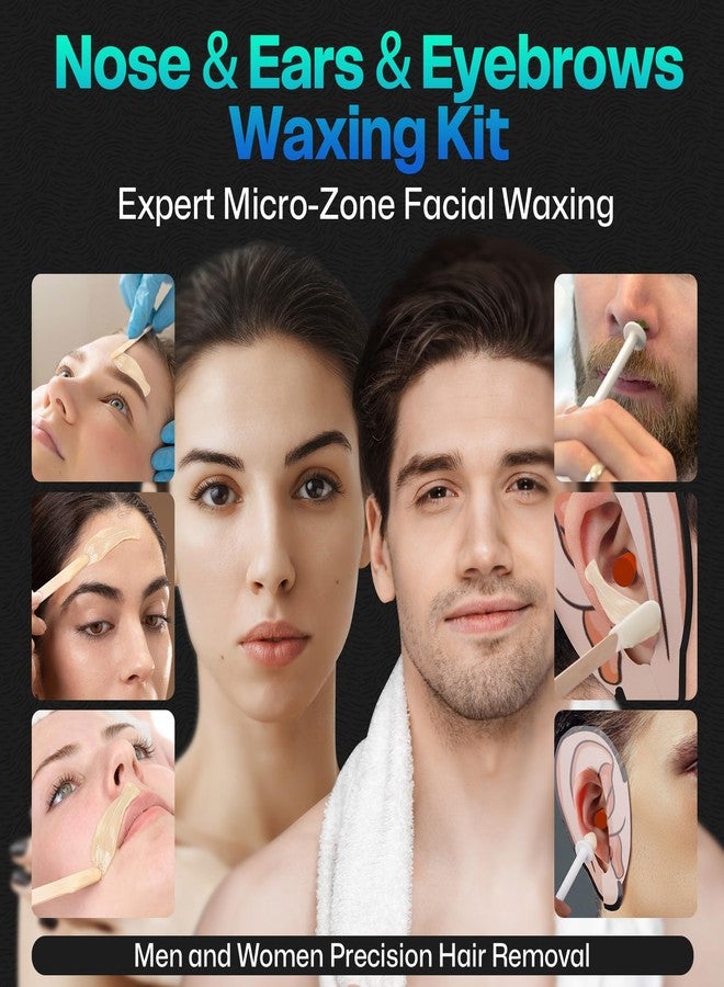 ووكار مجموعة ووكار لإزالة شعر الأنف والحواجب والأذن | 100 غرام من الشمع، 50 عصا لإزالة شعر الوجه | جهاز تسخين الشمع USB-C (5 فولت/2 أمبير) | مجموعة إزالة الشعر للرجال والنساء | 15 منديلًا قبل/بعد، واقيات للأذن والشارب، وسدادات أذن - Image 3