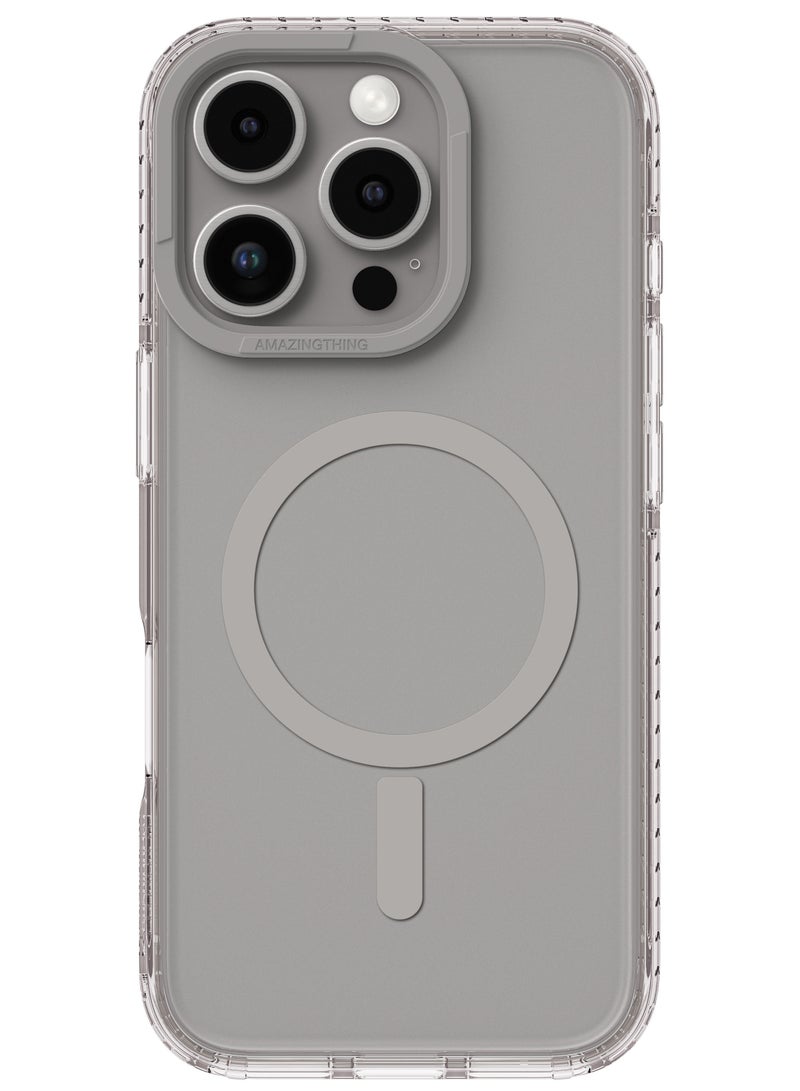 AMAZINGthing جراب Titan PRO Magnetic (10Feet) مقاوم للسقوط لهاتف iPhone 16 Pro MAX متوافق مع MagSafe - رمادي - Image 1
